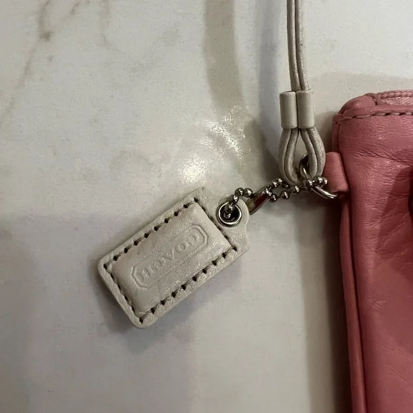 Coach Pink Leather Wristlet with Silver Accents - Picture 4 of 9